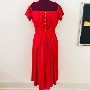 1950s Silk Taffeta Holiday Dress